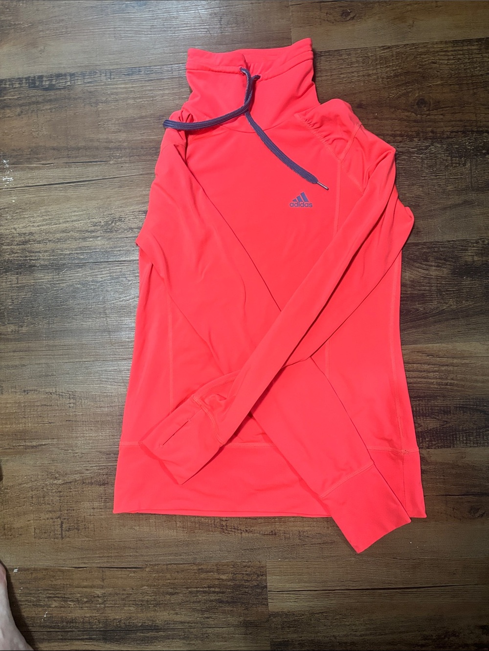 adidas Women's Bright Coral Funnel Neck Pullover